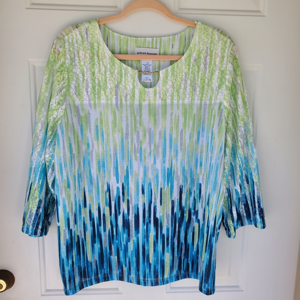 Alfred Dunner Ombre' Texture Knit Blouse Size XL